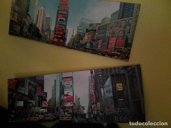 Kunst: New York - Precioso d&iacute;ptico Pop Art de l&aacute;minas estampadas sobre lienzo - 120 por 40 cms - nueva york
