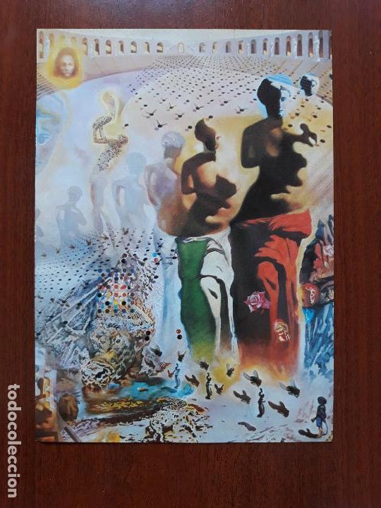 Art: Lamina Salvador Dal&iacute;- 2 dibujos a dos caras reversible- a&ntilde;os 80