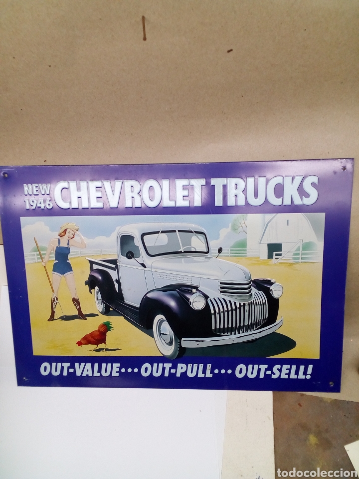 Arte: Panel met&aacute;lico chevrolet Trucks - Foto 1