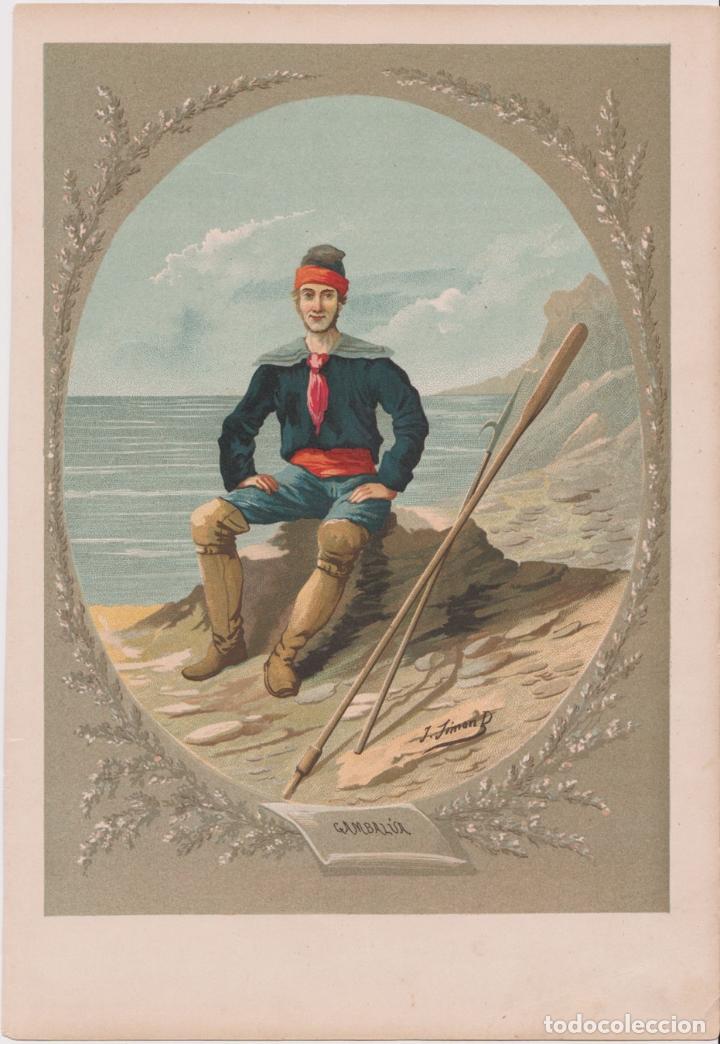 Art: LAMINA ANTIGUA, DIBUJO DE JOS&Eacute; SIM&Oacute;N &ndash; GAMBALUA - 1878