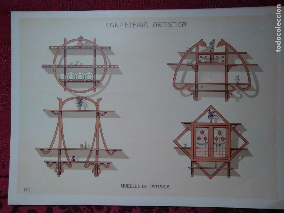 Arte: LAMINA CARPINTERIA ARTISTICA MUEBLES DE FANTASIA EPOCA MODERNISTA 1905