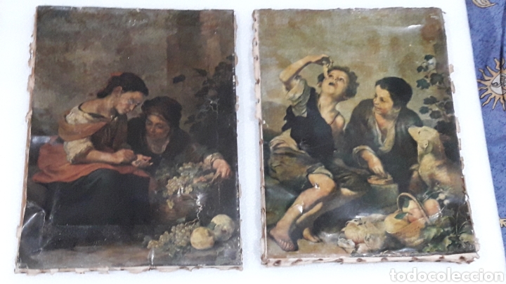 Arte: ANTIGUAS LAMINAS SOBRE LIENZO - Foto 1