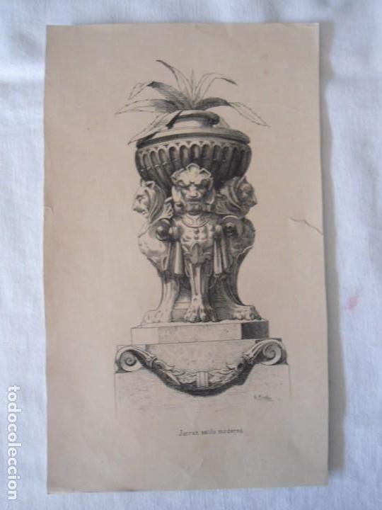 Arte: LOTE 4 ANTIGUAS LAMINAS DE DECORACION DE EDIFICIOS - Foto 2