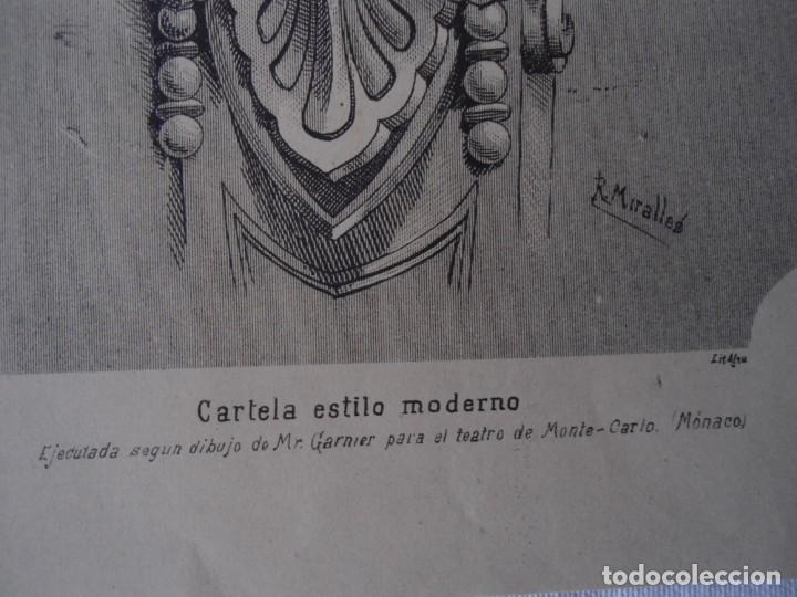 Arte: LOTE 4 ANTIGUAS LAMINAS DE DECORACION DE EDIFICIOS - Foto 5
