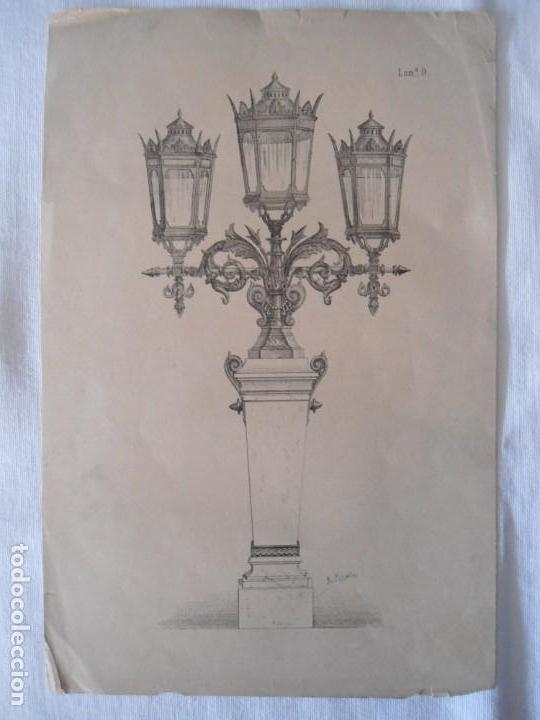 Arte: LOTE 4 ANTIGUAS LAMINAS DE DECORACION DE EDIFICIOS - Foto 9