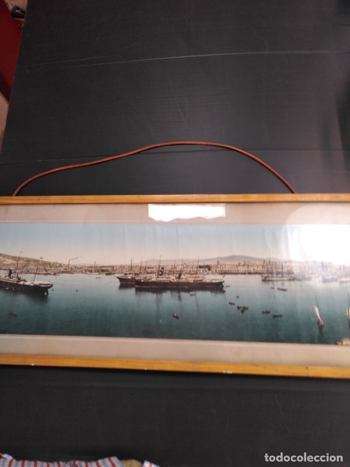 Kunst: Caudro enmarcado con fotolamina del antiguo puerto de Barcelona