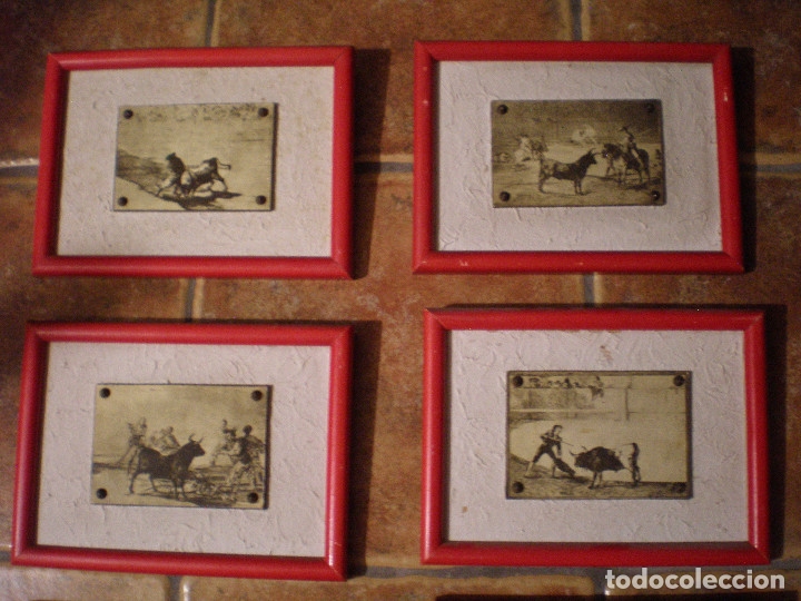 Kunst: Cuadros escenas de toros antiguas.