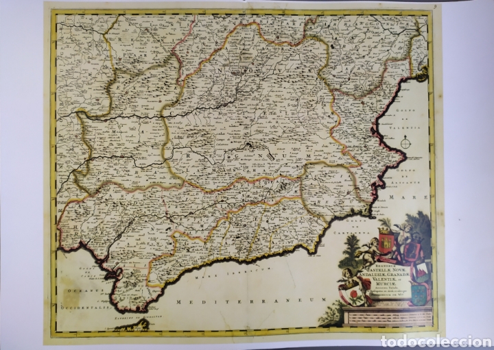 Kunst: Reproducci&oacute;n Mapa Regnorum Castellae Novae, Andalusiae... Fredericum de Wit