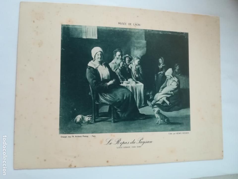 Art: LAMINA SERIGRAFIA. 23 X 17CM. A&Ntilde;OS 20. MUSEE DE LAON. LE REPAS DU PAYSAN