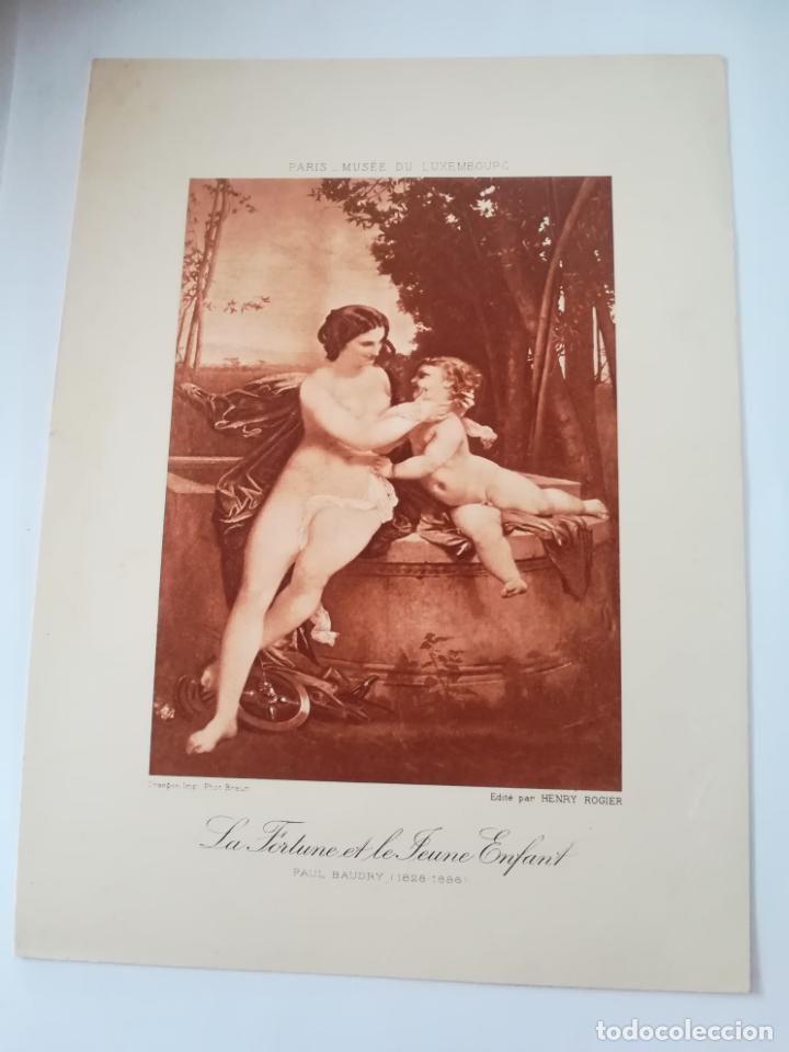 Art: LAMINA SERIGRAFIA. 23 X 17CM. A&Ntilde;OS 20. MUSEE DU LUXEMBOURG. LA FORTUNE ET LE JEUNE ENFANT
