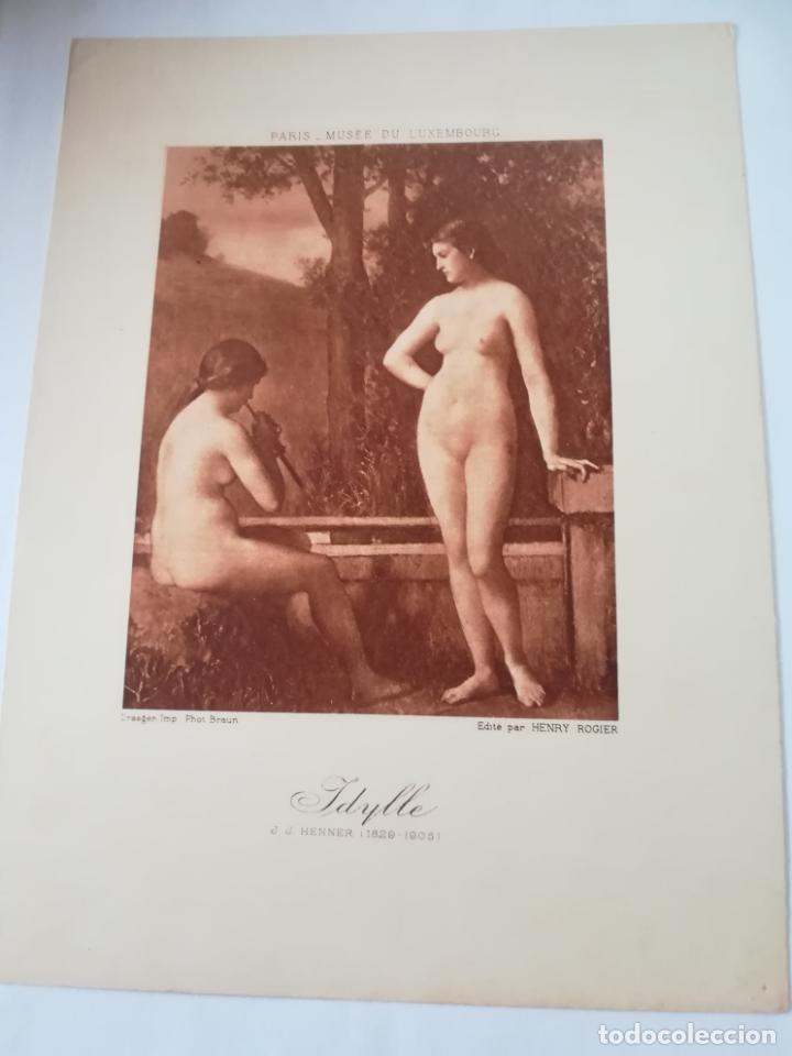 Art: LAMINA SERIGRAFIA. 23 X 17CM. A&Ntilde;OS 20. MUSEE DU LUXEMBOURG. IDYLLE. EDICION HENRY ROGIER