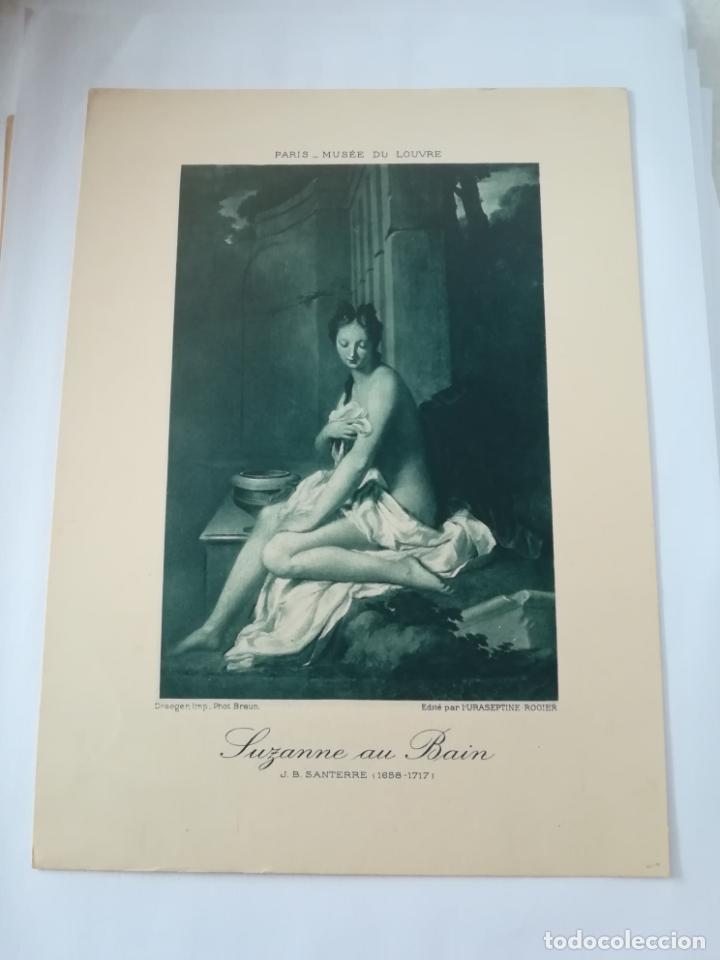 Arte: LAMINA SERIGRAFIA. 23 X 17CM. A&Ntilde;OS 20. MUSEE DU LOUVRE. SUZANNE AU BRAIN
