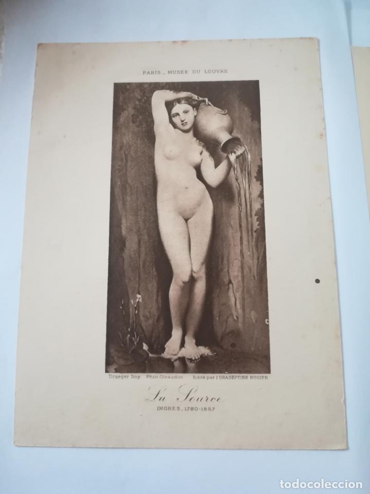 Arte: LAMINA SERIGRAFIA. 23 X 17CM. A&Ntilde;OS 20. MUSEE DU LOUVRE. LA SOURCE. INGRES