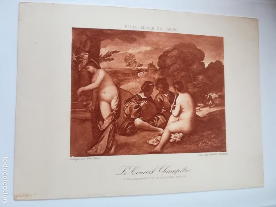 Arte: LAMINA SERIGRAFIA. 23 X 17CM. A&Ntilde;OS 20. MUSEE DU LOUVRE. LE CONCERT CHAMPETRE
