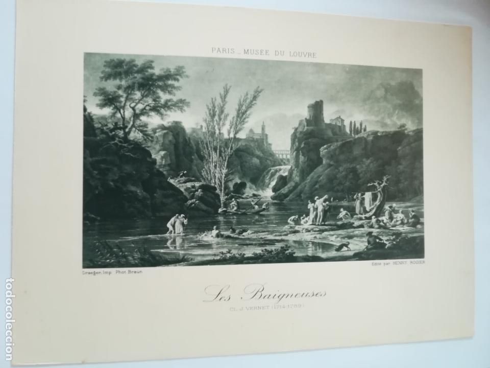 Arte: LAMINA SERIGRAFIA. 23 X 17CM. A&Ntilde;OS 20. MUSEE DU LOUVRE. LES BAIGNEUSES. CL.J.VERNET