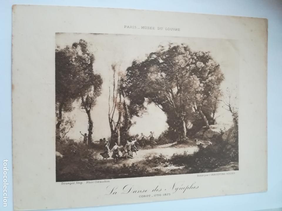Arte: LAMINA SERIGRAFIA. 23 X 17CM. A&Ntilde;OS 20. MUSEE DU LOUVRE. LA DANSE DES NYMPHES. COROT