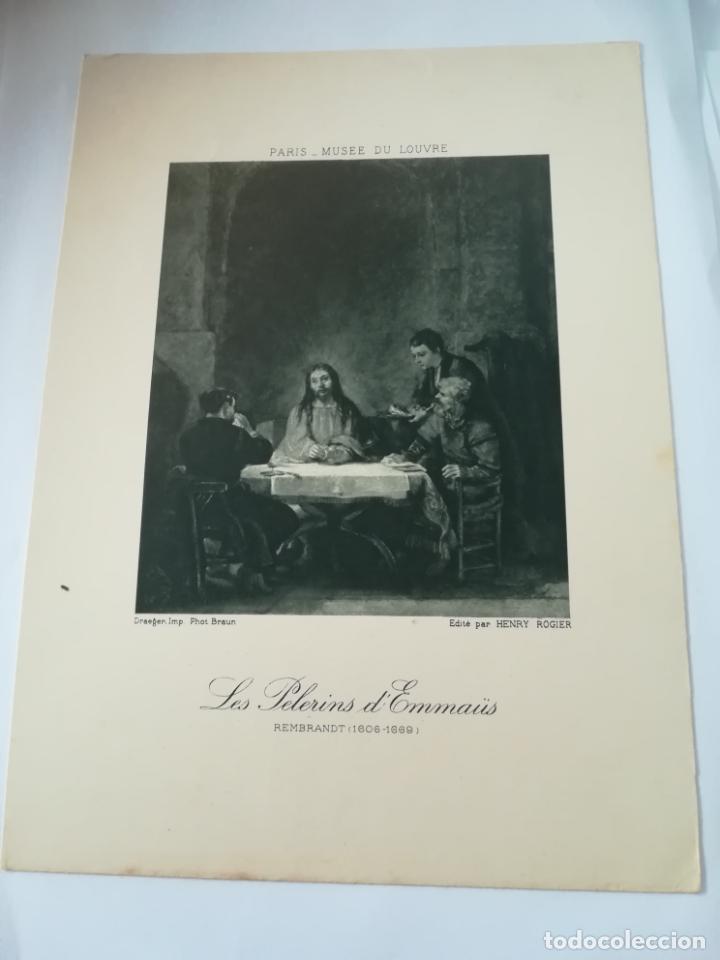 Arte: LAMINA SERIGRAFIA. 23 X 17CM. A&Ntilde;OS 20. MUSEE DU LOUVRE. LES PELERINS D'EMMA&Uuml;S. REMBRANDT