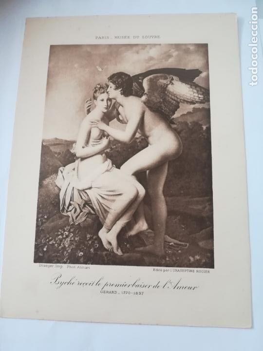 Arte: LAMINA SERIGRAFIA. 23 X 17CM. A&Ntilde;OS 20. MUSEE DU LOUVRE. PSYCHE RECOIT LE PREMIERBAISER DE L'AMOUR