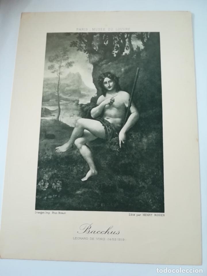 Arte: LAMINA SERIGRAFIA. 23 X 17CM. A&Ntilde;OS 20. MUSEE DU LOUVRE. BACCHUS. LEONARD DE VINCI