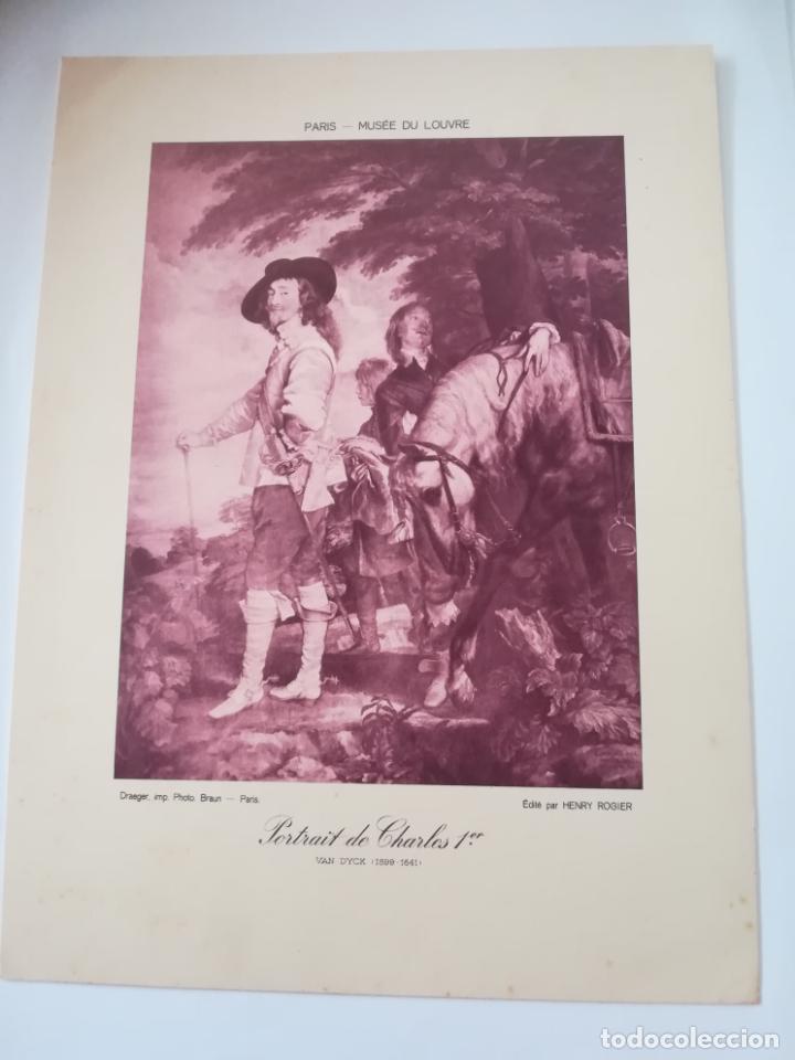 Arte: LAMINA SERIGRAFIA. 23 X 17CM. A&Ntilde;OS 20. MUSEE DU LOUVRE. PORTRAIT DE CHARLES 1&ordm;