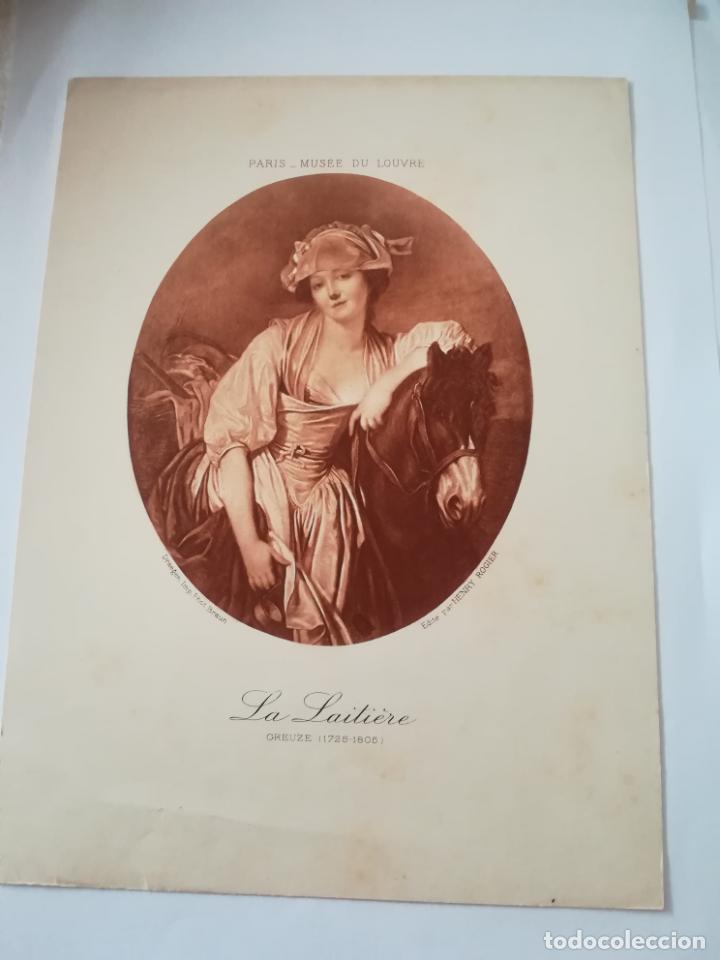 Arte: LAMINA SERIGRAFIA. 23 X 17CM. A&Ntilde;OS 20. MUSEE DU LOUVRE. LE LAITIERE. GREUZE