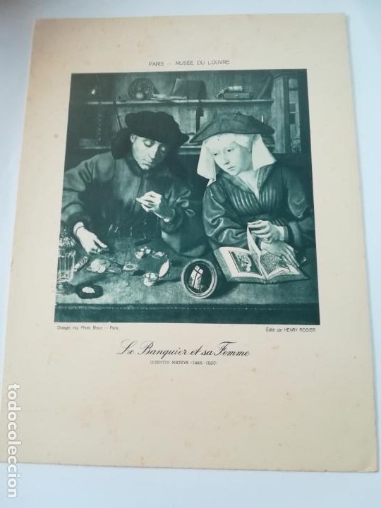 Arte: LAMINA SERIGRAFIA. 23 X 17CM. A&Ntilde;OS 20. MUSEE DU LOUVRE. LE BANQUIER ET SA FEMME