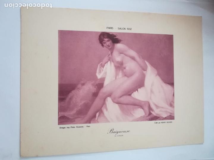 Arte: LAMINA SERIGRAFIA. 23 X 17CM. A&Ntilde;OS 20. PARIS. SALON 1932. BAIGNEUSE. G.LORAIN