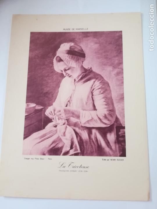 Arte: LAMINA SERIGRAFIA. 23 X 17CM. A&Ntilde;OS 20. MUSEE DE MARSEILLE. LA TRICOTEUSE. FRAN&Ccedil;OISE DUPARC