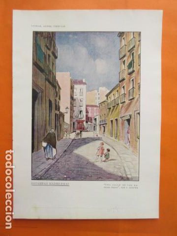 Kunst: LAMINA 1929 - UN CALLE DE LOS BARRIOS BAJOS MADRID ESTAMPAS MADRILE&Ntilde;AS