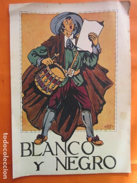 Art: LAMINA 1925 - PREGONERO Y TAMBORILERO POR BUENDIA