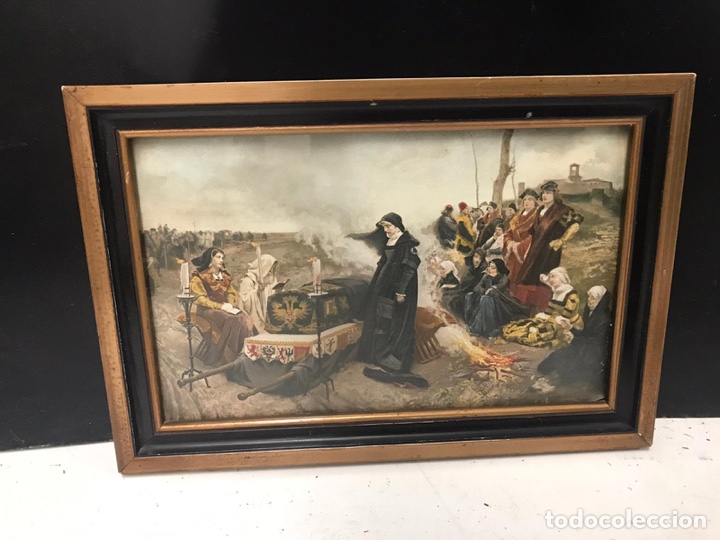 Arte: Antiguo cuadro lamina de &eacute;poca - Foto 1