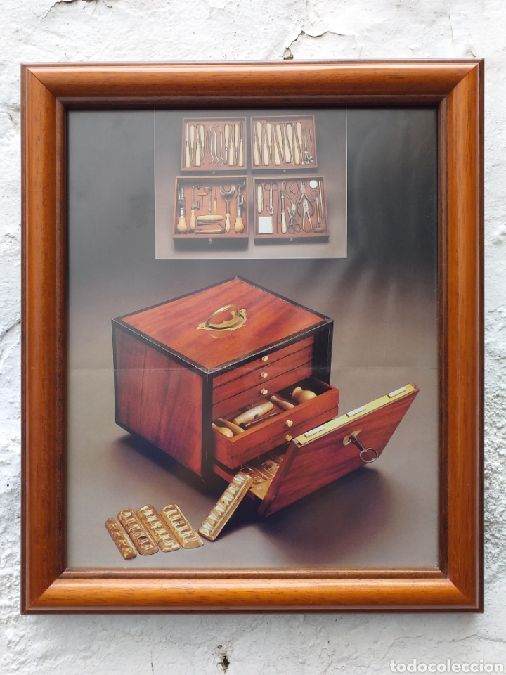 Arte: Instrumental m&eacute;dico antiguo lamina enmarcada 37x31 cm