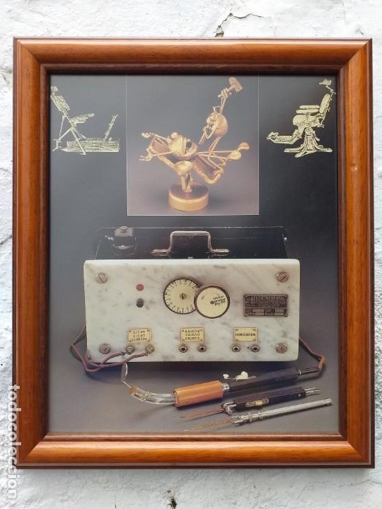 Arte: Instrumental m&eacute;dico antiguo lamina enmarcada 37x31 cm