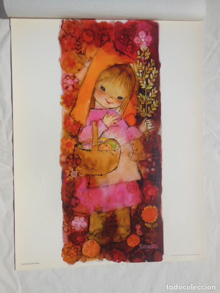 Art: PASTORA EN ROSA. FERRANDIZ. 43x34 cm