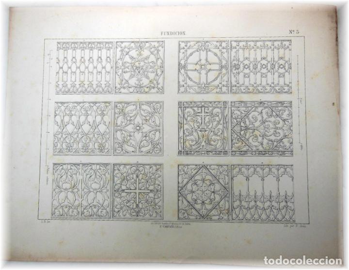 Art: FUNDICI&Oacute;N, N&ordm;5. RIGALT L (Inv), AR&Aacute;U L (Lito) 1857. Lit Uni&oacute;n F Campa&ntilde;a