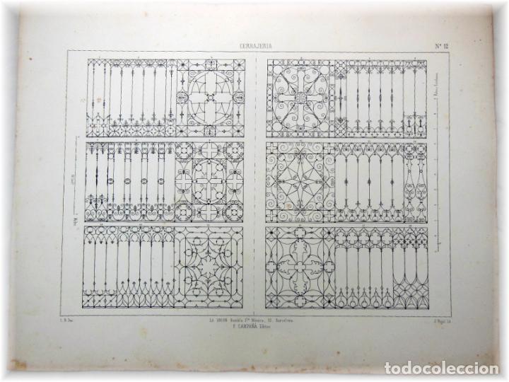 Art: CERRAJERIA, N&ordm;12. RIGALT L (Inv), PUJOL J (Lito) 1857. Lit Uni&oacute;n F Campa&ntilde;a
