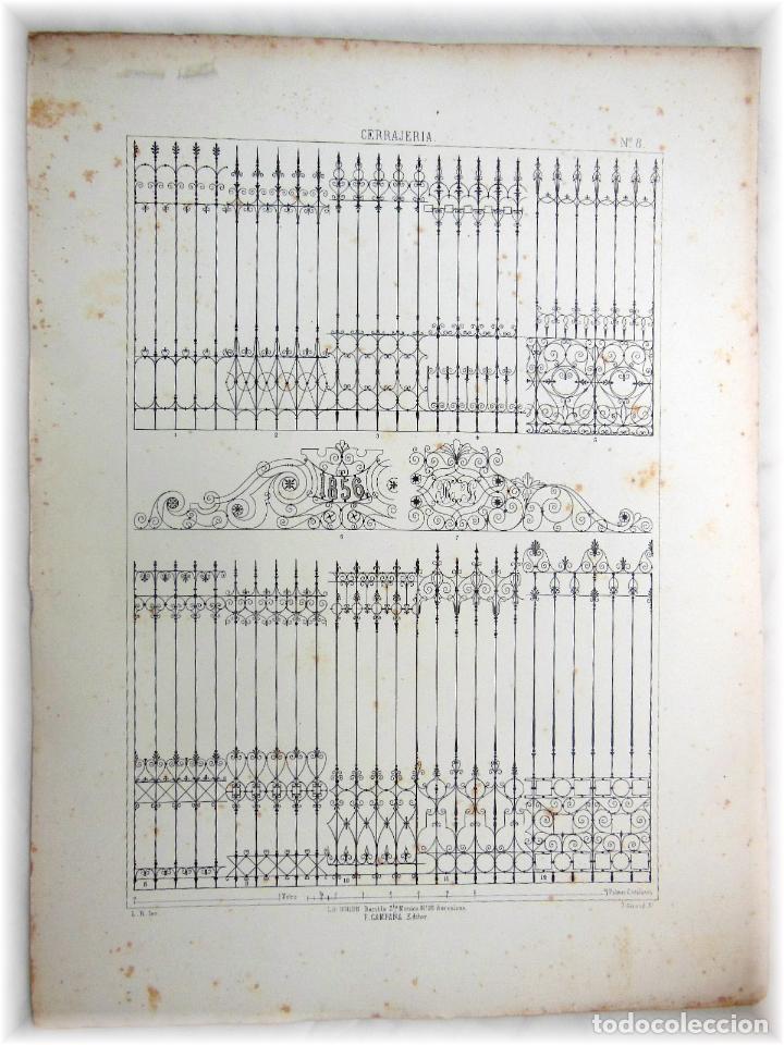 Art: CERRAJERIA, N&ordm;8. RIGALT L (Inv), GUIRAUD J (Lito) 1857. Lit Uni&oacute;n F Campa&ntilde;a