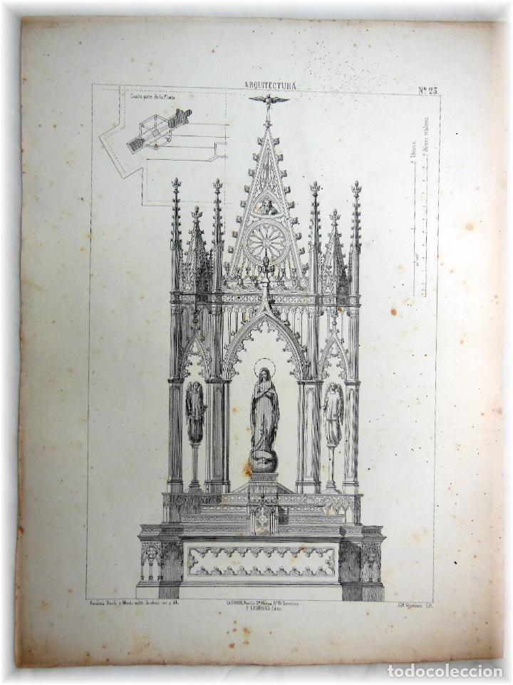 Art: ARQUITECTURA. N&ordm; 23. BOSCH Andres(Inv), GOMBAU JM (Lit) 1857. Lit, Ed F Campa&ntilde;a