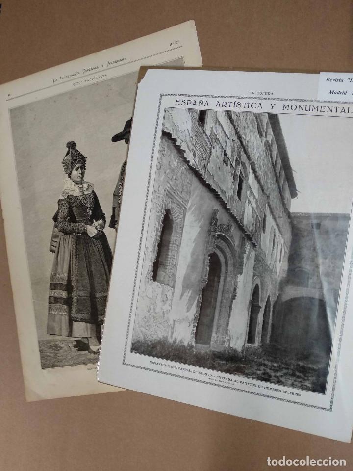 Arte: Segovia Lote 2 planchas Revista La Esfera y Ilustracion espa&ntilde;ola y americana
