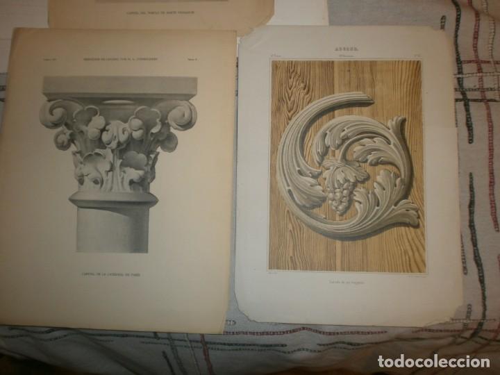 Art: 5 L&aacute;minas Tratado  de dibujo  del libro de Alberto Colmeneram 1911 - dibujos Borrell - Capitel 32X25