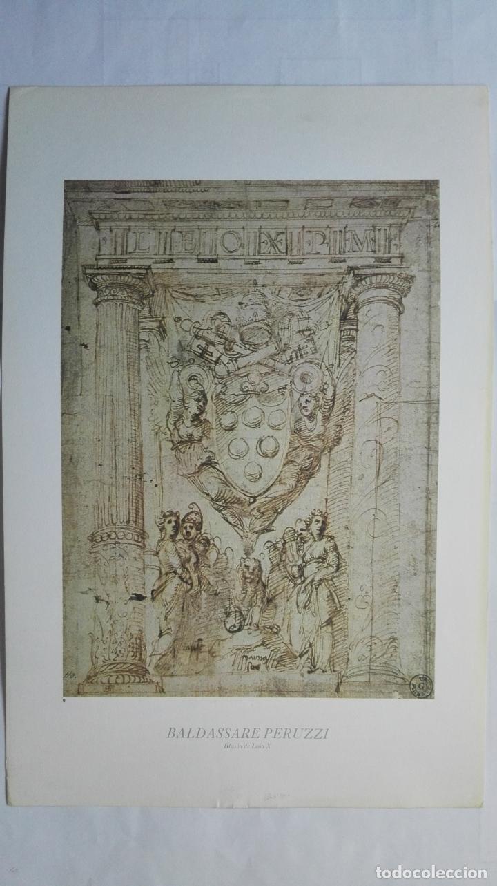Art: LAMINA N&ordm; 9, BALDASSARE PERUZZI, BLASON DE LEON X, MEDIDAS 34,5 X 23 CM
