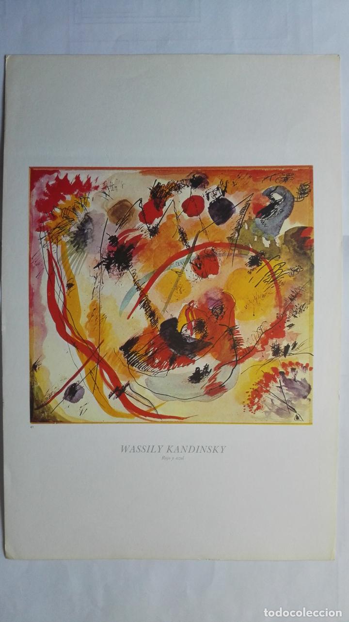 Art: LAMINA N&ordm; 41, WASSILY KANDINSKY, ROJO Y AZUL, MEDIDAS 34,5 X 23 CM