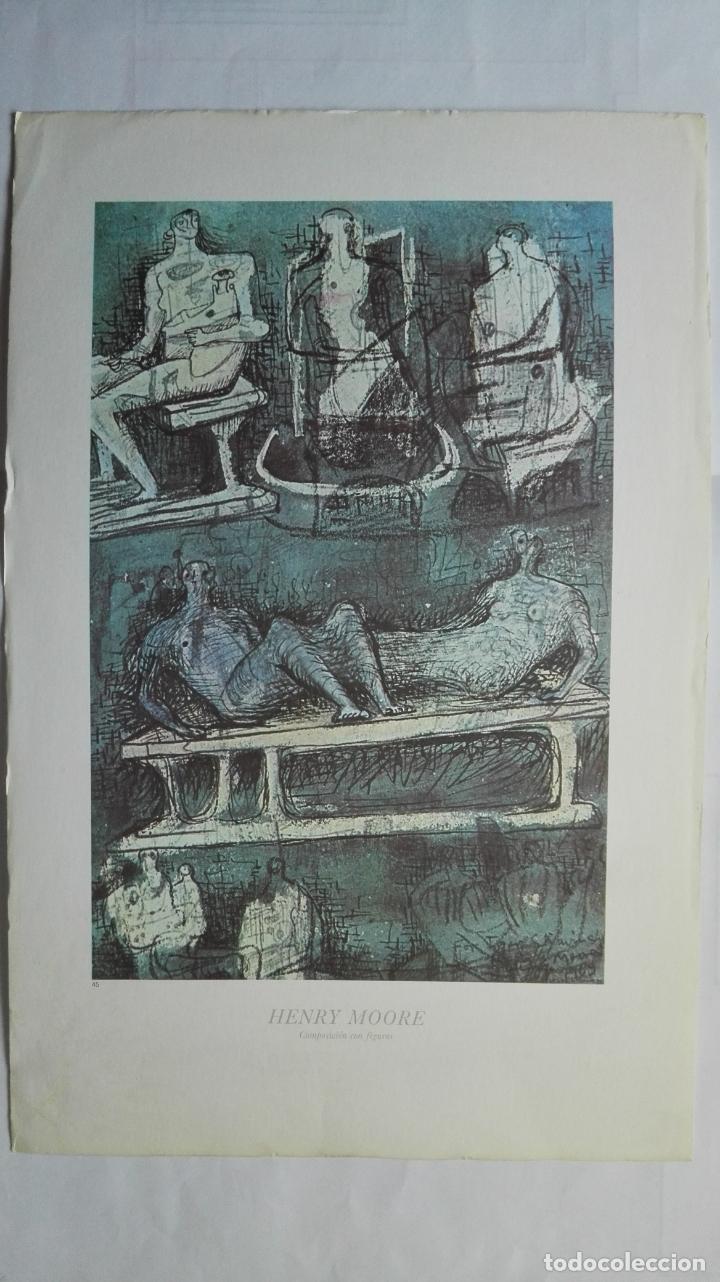 Art: LAMINA N&ordm; 44, HENRI MOORE, COMPOSICION CON FIGURAS, MEDIDAS 34,5 X 23 CM