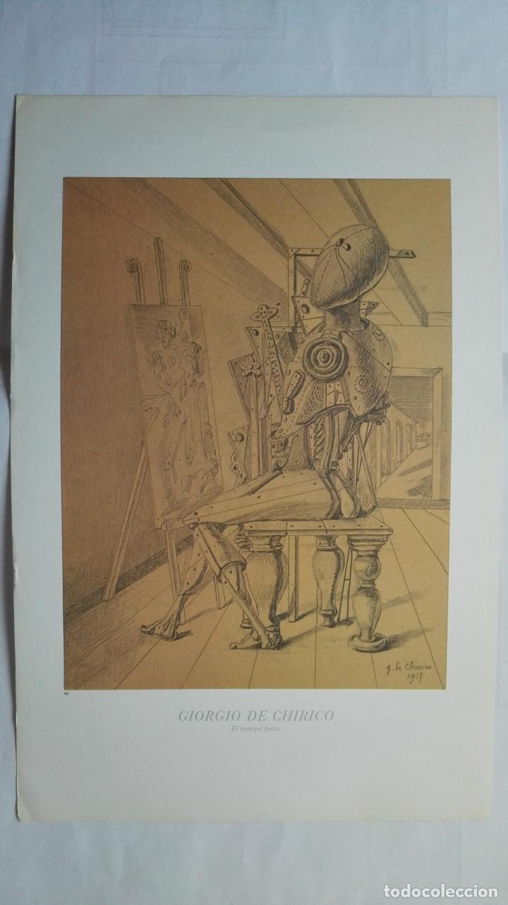 Art: LAMINA N&ordm; 46, GIORGIO DE CHIRICO, EL MANIQUI PINTOR, MEDIDAS 34,5 X 23 CM