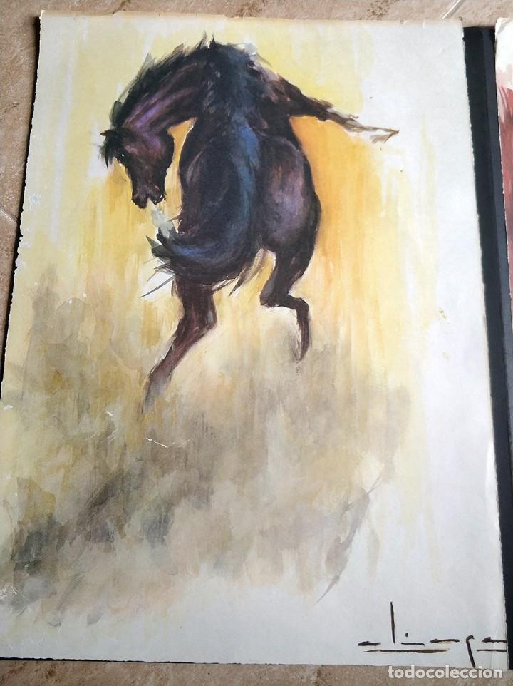 Arte: Dos Laminas de Aliaga Caballo - Caballos - Foto 2