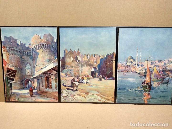 Art: Lote 3 Planchas a color de Il mediterraneo de Orio Vergani 1930