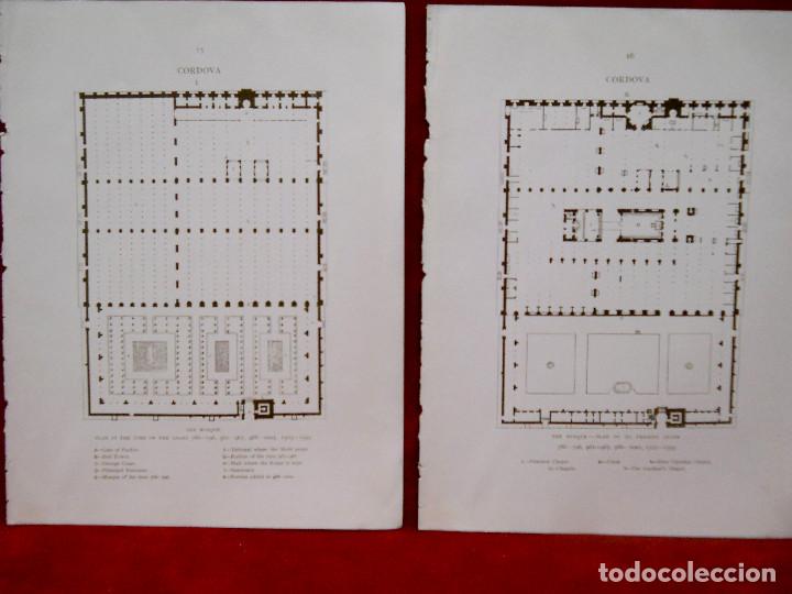 Arte: Lote 2 planos Mezquita de Cordoba MOORISH REMAINS IN SPAIN CALVERT 1906