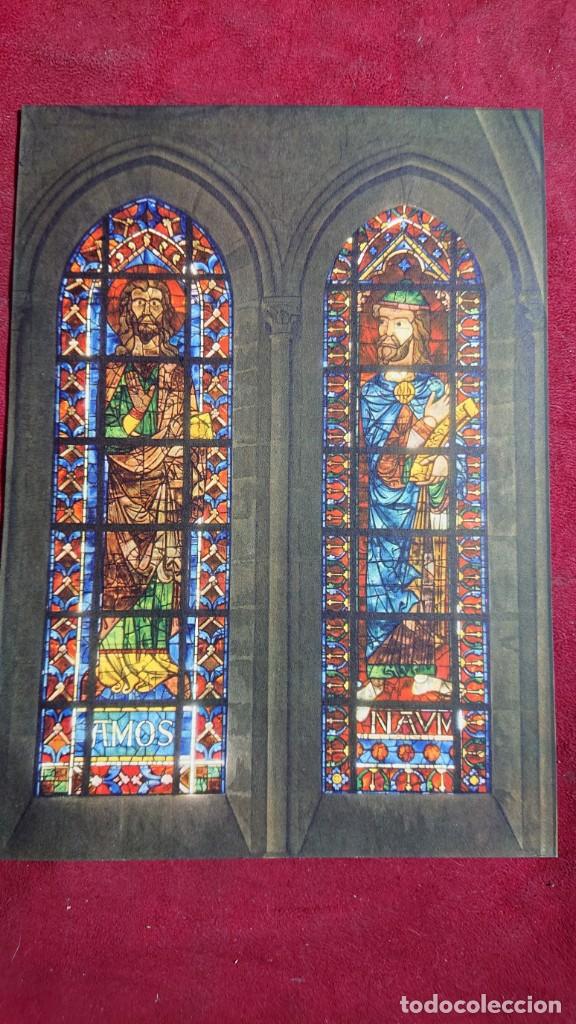 Art: LAMINA A COLOR OBRA MAESTRA DE UN VITRAL MEDIEVAL DE UNA CATEDRAL SIGLO XIII PROFETAS AMOS Y NAHUM