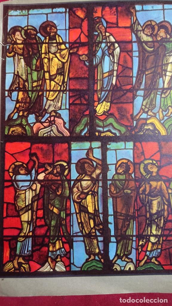 Art: LAMINA A COLOR OBRA MAESTRA DE UN VITRAL MEDIEVAL CATEDRAL SIGLO XII ASCENSION MARIA CON APOSTOLES