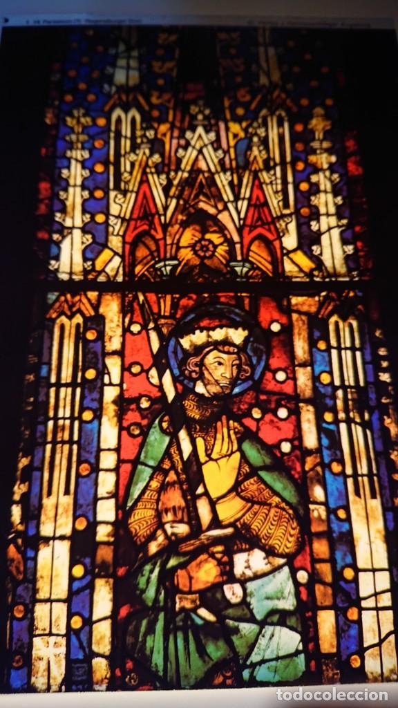 Art: LAMINA IMPRESA PLASTICO TRANSPARENTE TODO COLOR VIDRIERA SAN PANTALEON CATEDRAL RATISBONA ALEMANIA